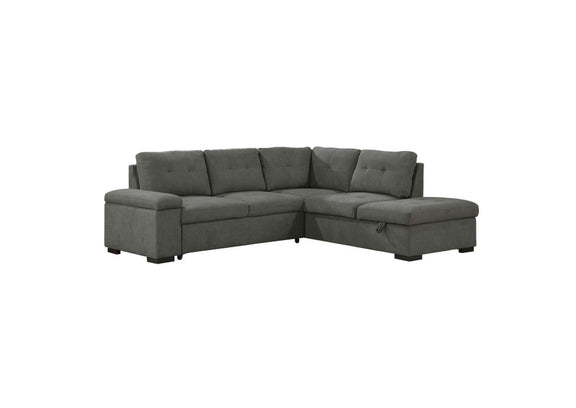 9390DGKIT22LRC Park 2-Piece Sectional with Pull-out Bed and Right Chaise with Storage Ottoman