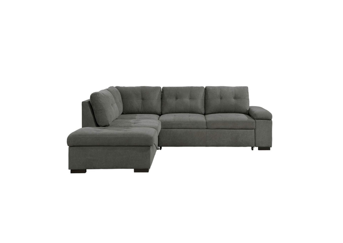 9390DGKIT2LC2R Park 2-Piece Sectional with Pull-out Bed and Left Chaise with Storage Ottoman
