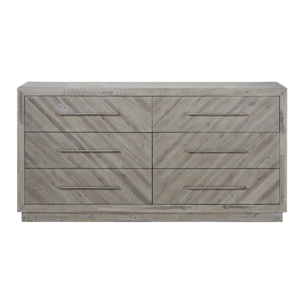 Alexandra Solid Wood Six Drawer Dresser in Rustic Latte