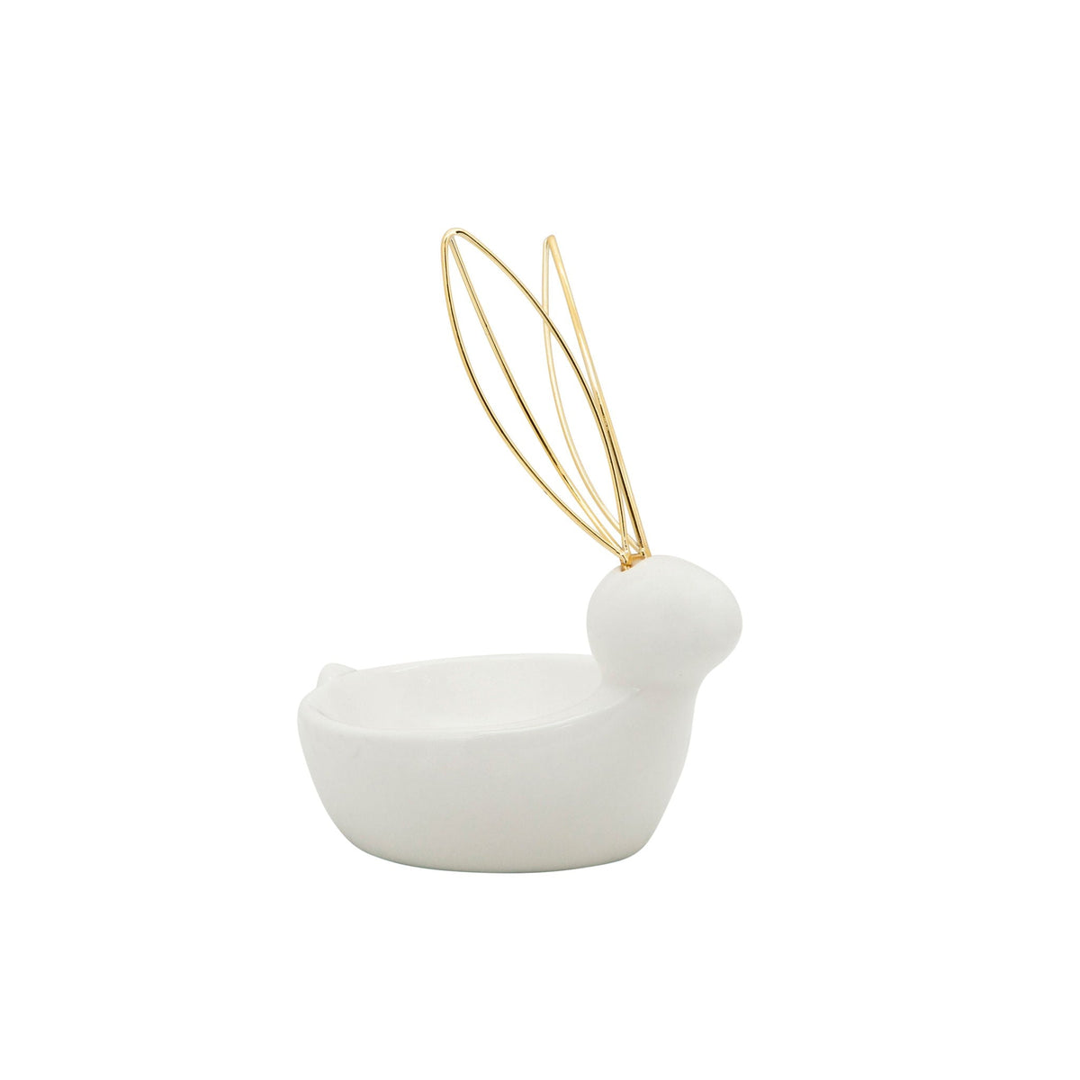 Bunny Trinket Tray 6" - White