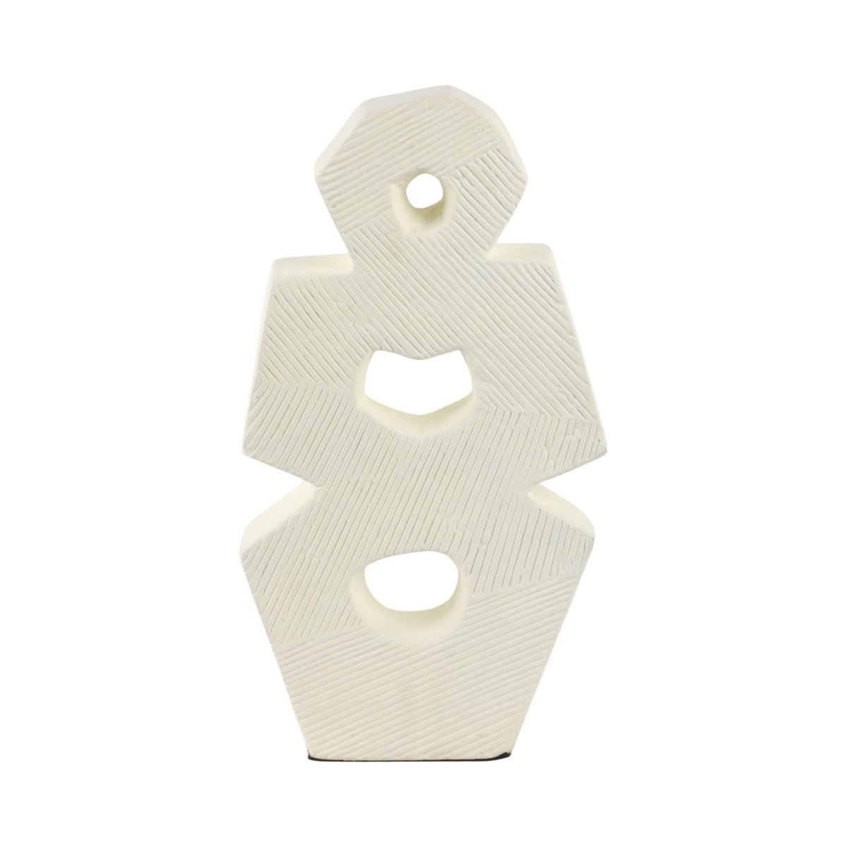 18" Terracotta Abstract Sculpture - Ivory