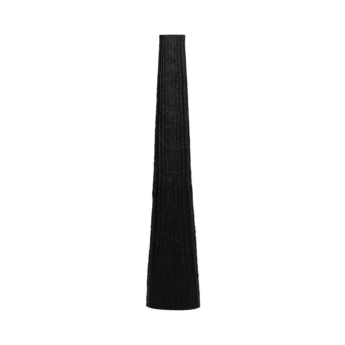 Metal 48" Ribbed Floor Vase - Black