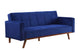 Tanitha - Futon - Blue Velvet &amp; Natural Finish