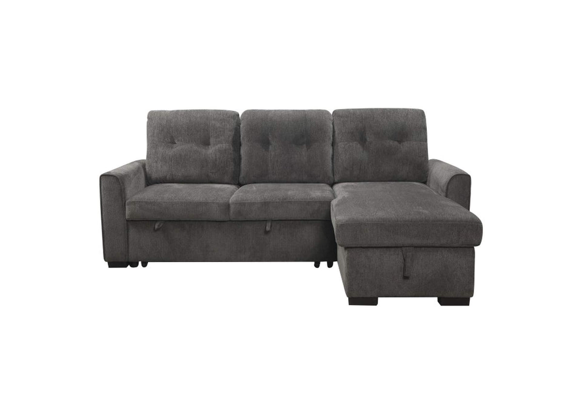 9402DGYKITSC Carolina 2-Piece Reversible Sectional with Pull-out Bed and Hidden Storage
