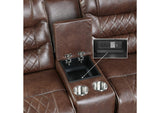 9405BR-2PW Putnam Power Double Reclining Love Seat with Center Console, Receptacles and USB Ports