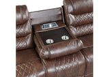 9405BR-3PW Putnam Power Double Reclining Sofa with Center Drop-Down Cup Holders, Receptacles and USB Ports
