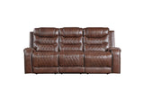 9405BR-3 Putnam Double Reclining Sofa with Center Drop-Down Cup Holders, Receptacles and USB Ports