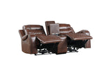 9405BR-2PW Putnam Power Double Reclining Love Seat with Center Console, Receptacles and USB Ports