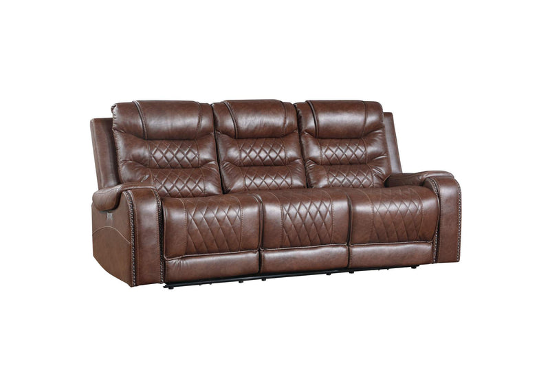 9405BR-3PW Putnam Power Double Reclining Sofa with Center Drop-Down Cup Holders, Receptacles and USB Ports
