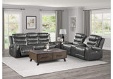 9405GY-3PW Putnam Power Double Reclining Sofa with Center Drop-Down Cup Holders, Receptacles and USB Ports