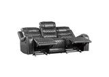 9405GY-3 Putnam Double Reclining Sofa with Center Drop-Down Cup Holders, Receptacles and USB Ports