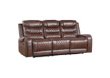 9405BR-3 Putnam Double Reclining Sofa with Center Drop-Down Cup Holders, Receptacles and USB Ports