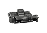 9405GY-3PW Putnam Power Double Reclining Sofa with Center Drop-Down Cup Holders, Receptacles and USB Ports