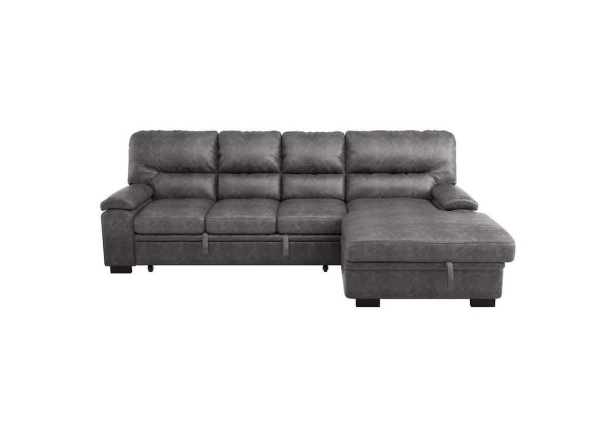 9407DGKIT2RC3L Michigan 2-Piece Sectional with Pull-out Bed and Right Chaise with Hidden Storage