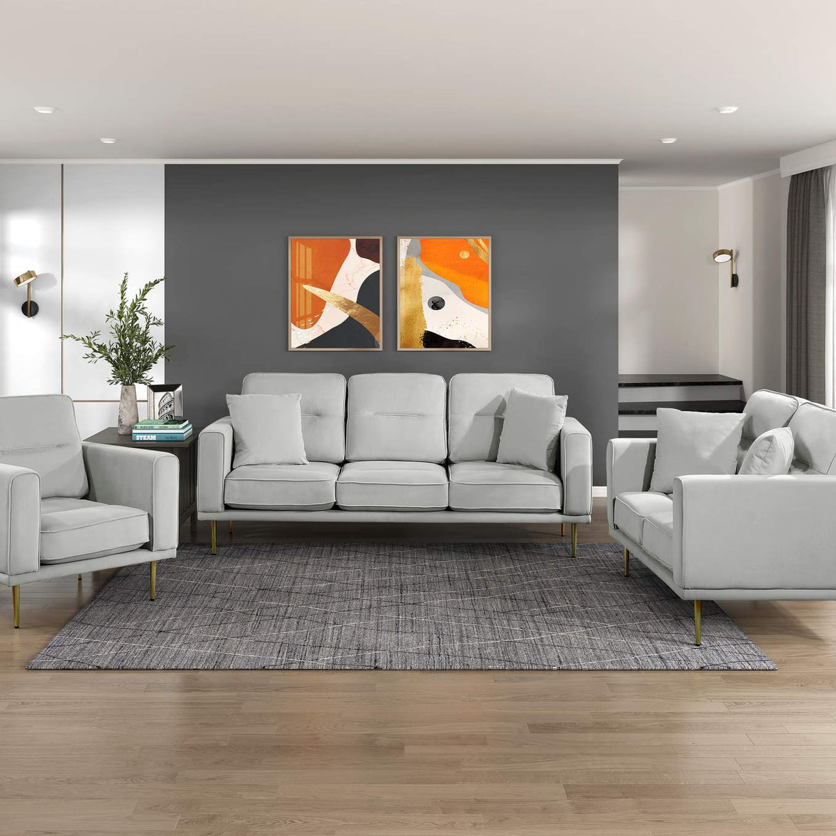 9417GRY-3 Violetta Sofa