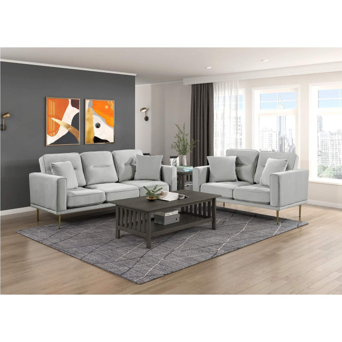 9417GRY-2 Violetta Love Seat