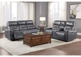 9446GY-2PW Burwell Power Double Reclining Love Seat with Center Console and USB Ports
