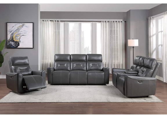 9446GY-3PW Burwell Power Double Reclining Sofa with USB Ports