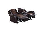 9470BR-2 Briscoe Double Glider Reclining Love Seat with Center Console