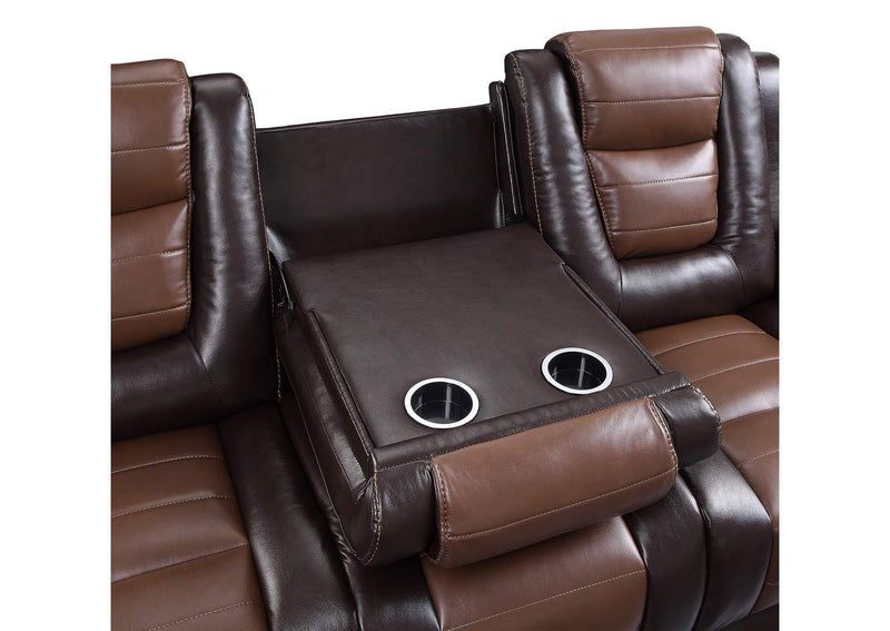 9470BR-3 Briscoe Double Reclining Sofa with Center Drop-Down Cup Holders