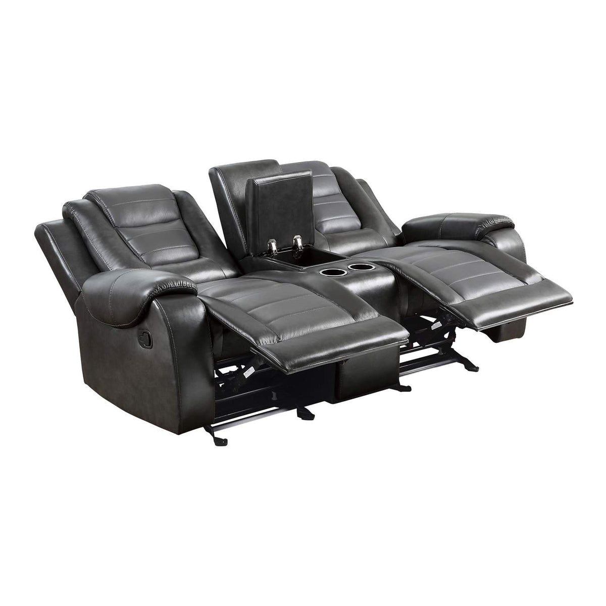 9470GY-2 Briscoe Double Glider Reclining Love Seat with Center Console