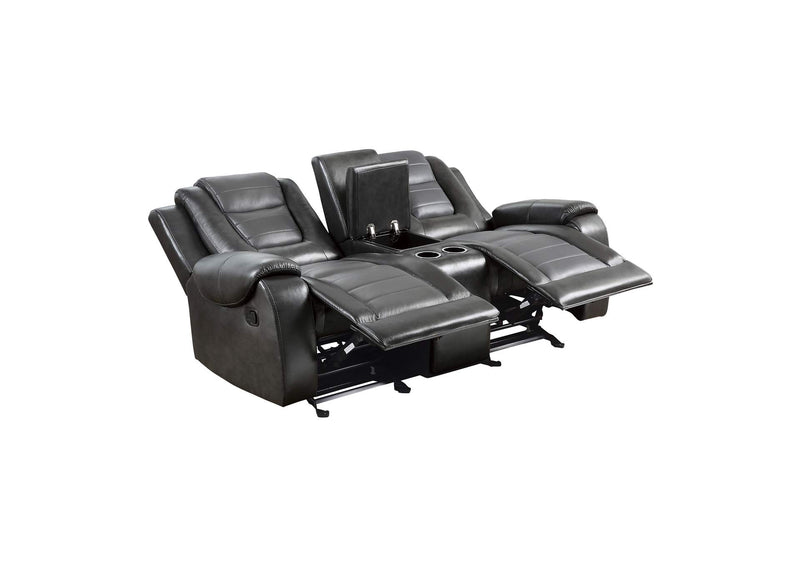 9470GY-2 Briscoe Double Glider Reclining Love Seat with Center Console