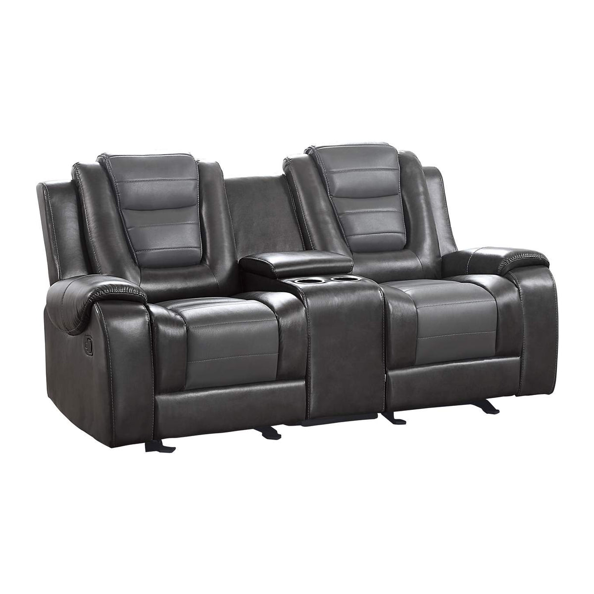 9470GY-2 Briscoe Double Glider Reclining Love Seat with Center Console