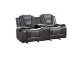 9470GY-2 Briscoe Double Glider Reclining Love Seat with Center Console