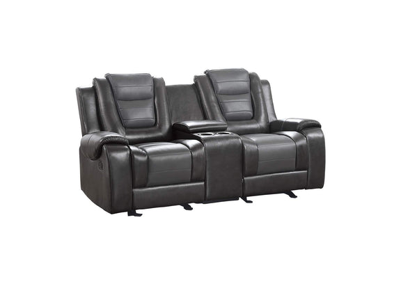 9470GY-2 Briscoe Double Glider Reclining Love Seat with Center Console