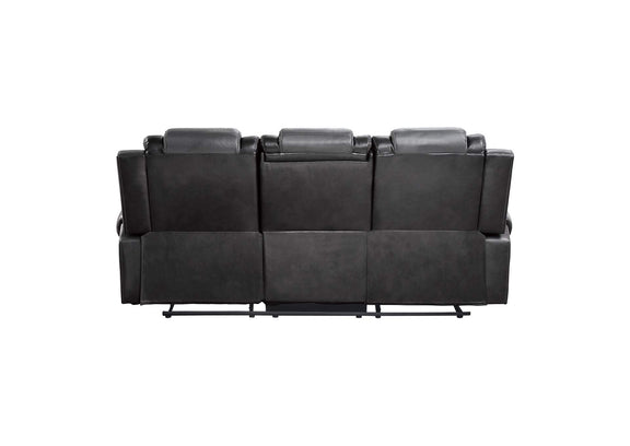 9470GY-3 Briscoe Double Reclining Sofa with Center Drop-Down Cup Holders