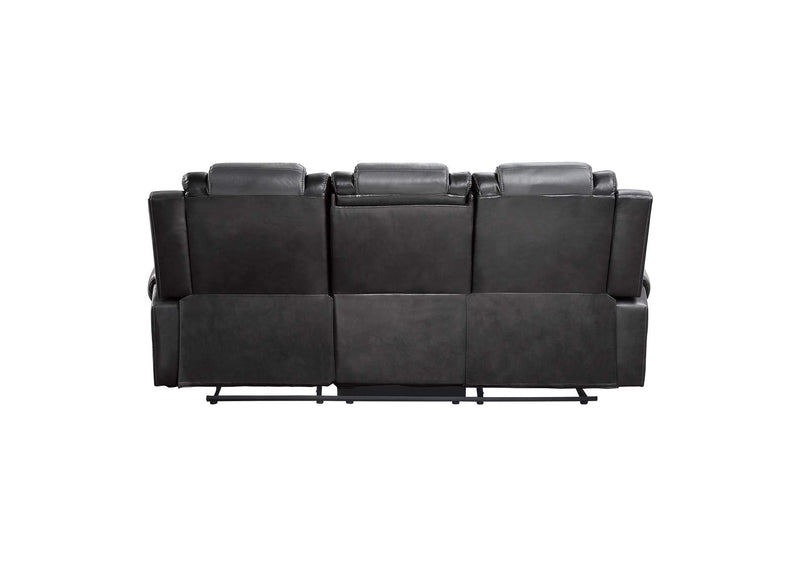 9470GY-3 Briscoe Double Reclining Sofa with Center Drop-Down Cup Holders