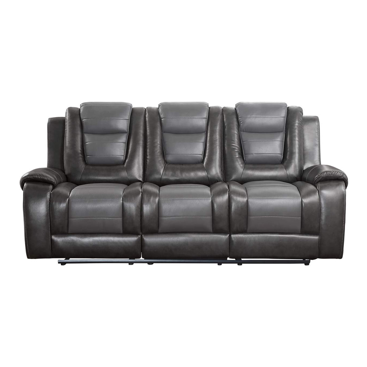 9470GY-3 Briscoe Double Reclining Sofa with Center Drop-Down Cup Holders
