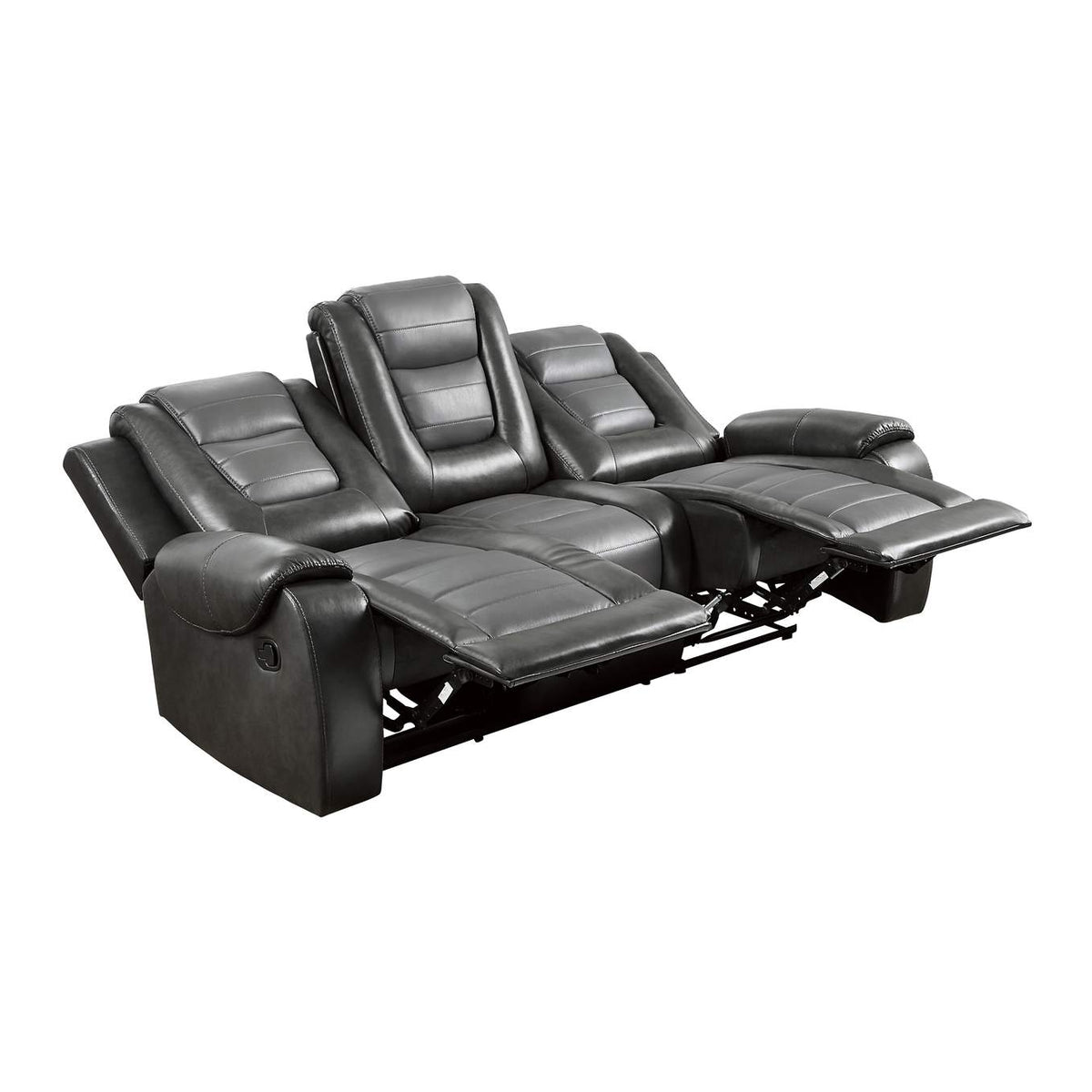 9470GY-3 Briscoe Double Reclining Sofa with Center Drop-Down Cup Holders