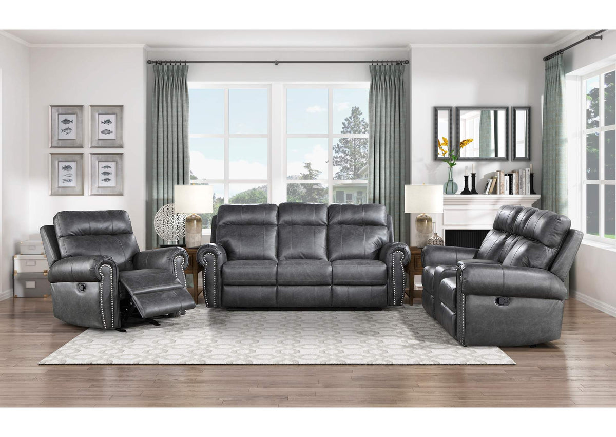 9488GY-2 Granville Double Reclining Love Seat with Center Console