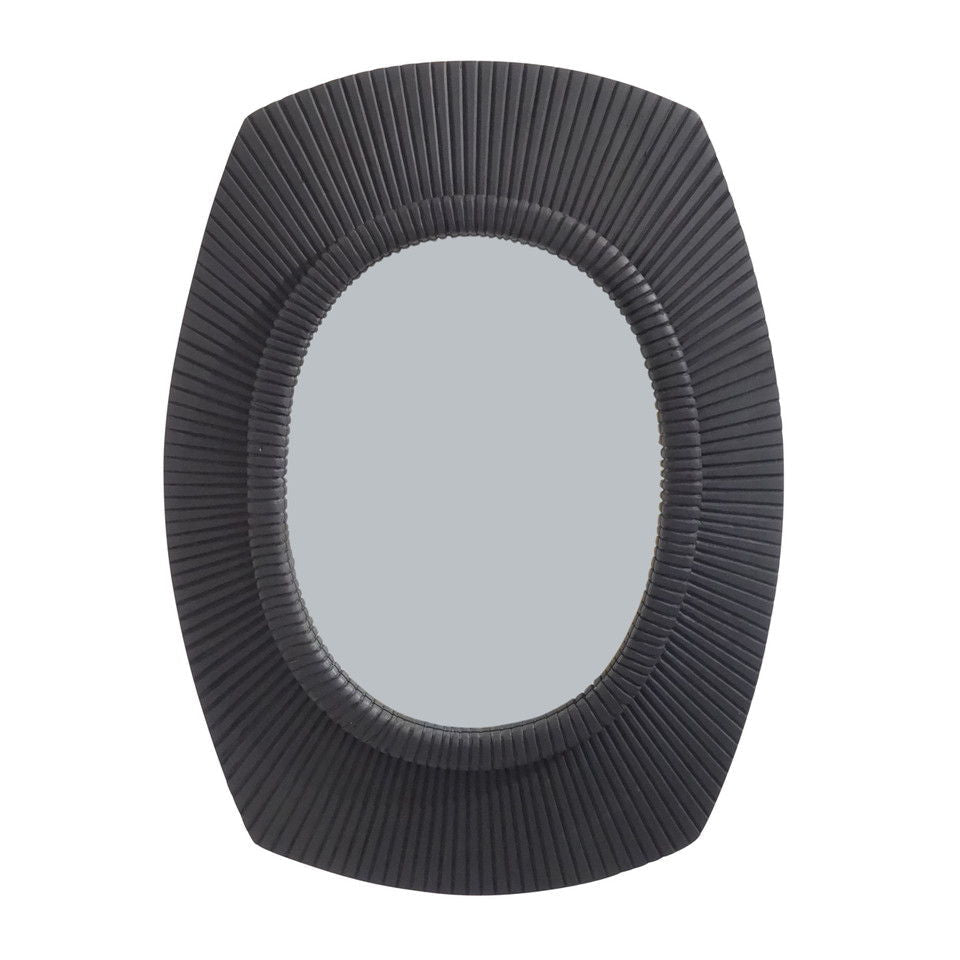 Vulcan Sunburst Wooden Mirror - Black