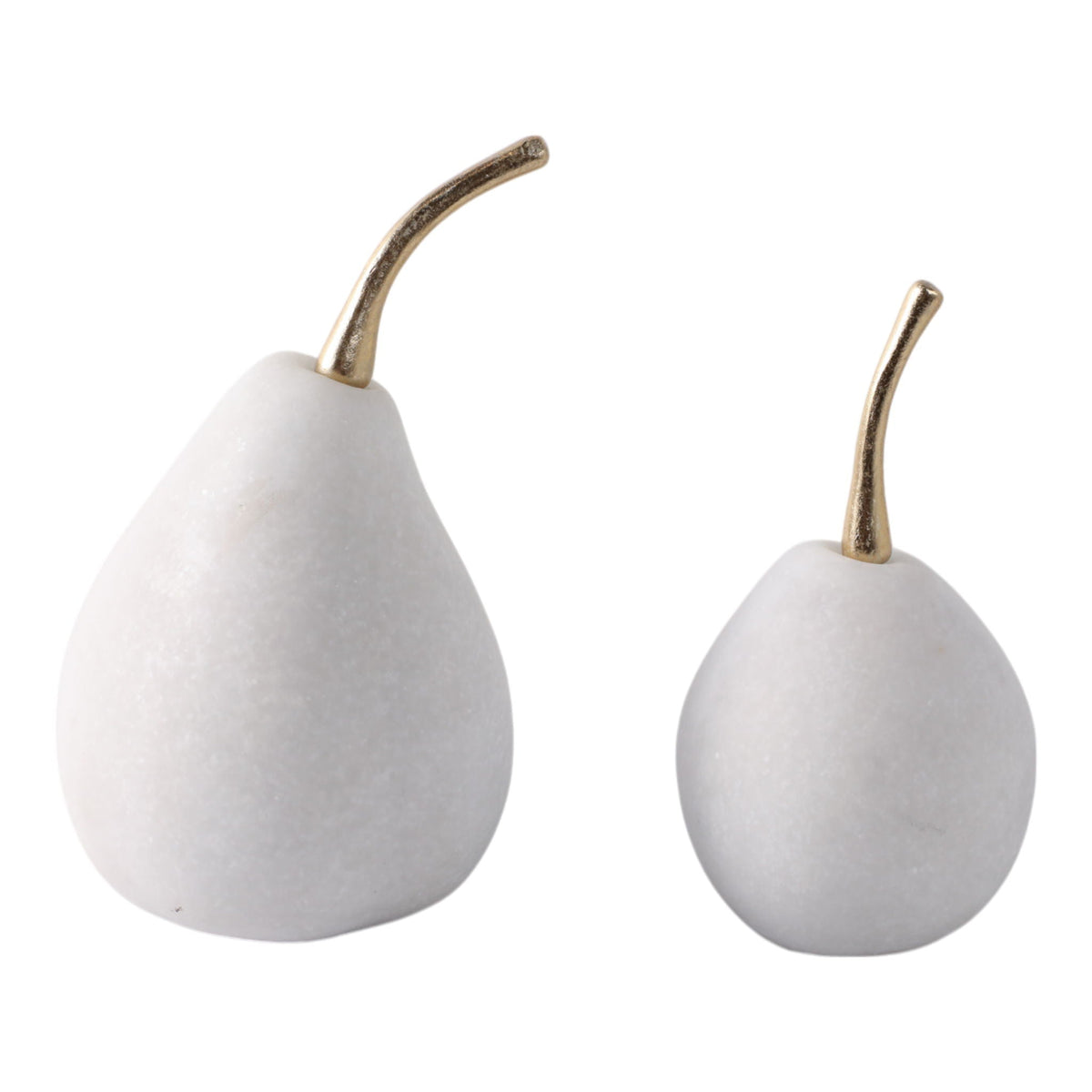 6" / 7" Bairoil Quartz Resin Pears (Set of 2) - White / Gold