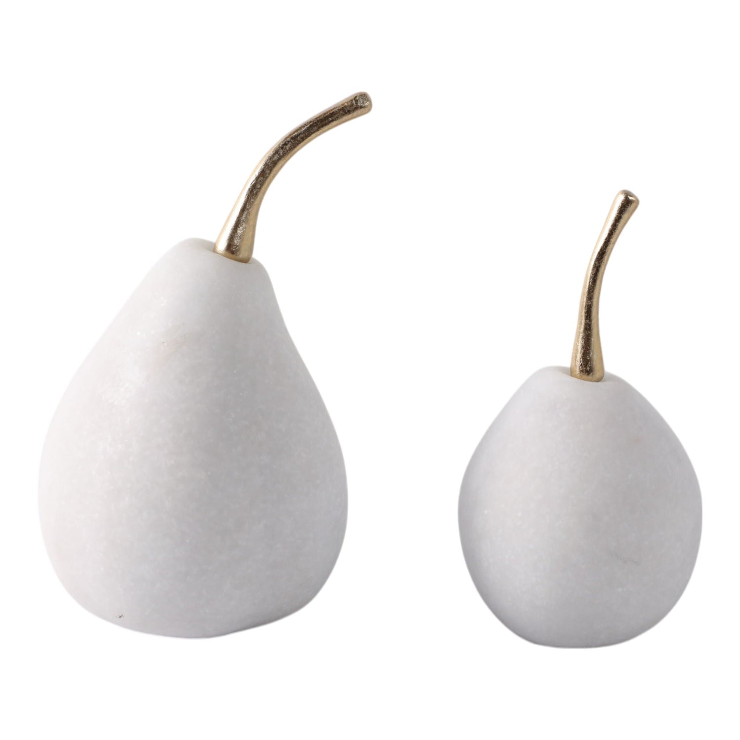 6" / 7" Bairoil Quartz Resin Pears (Set of 2) - White / Gold