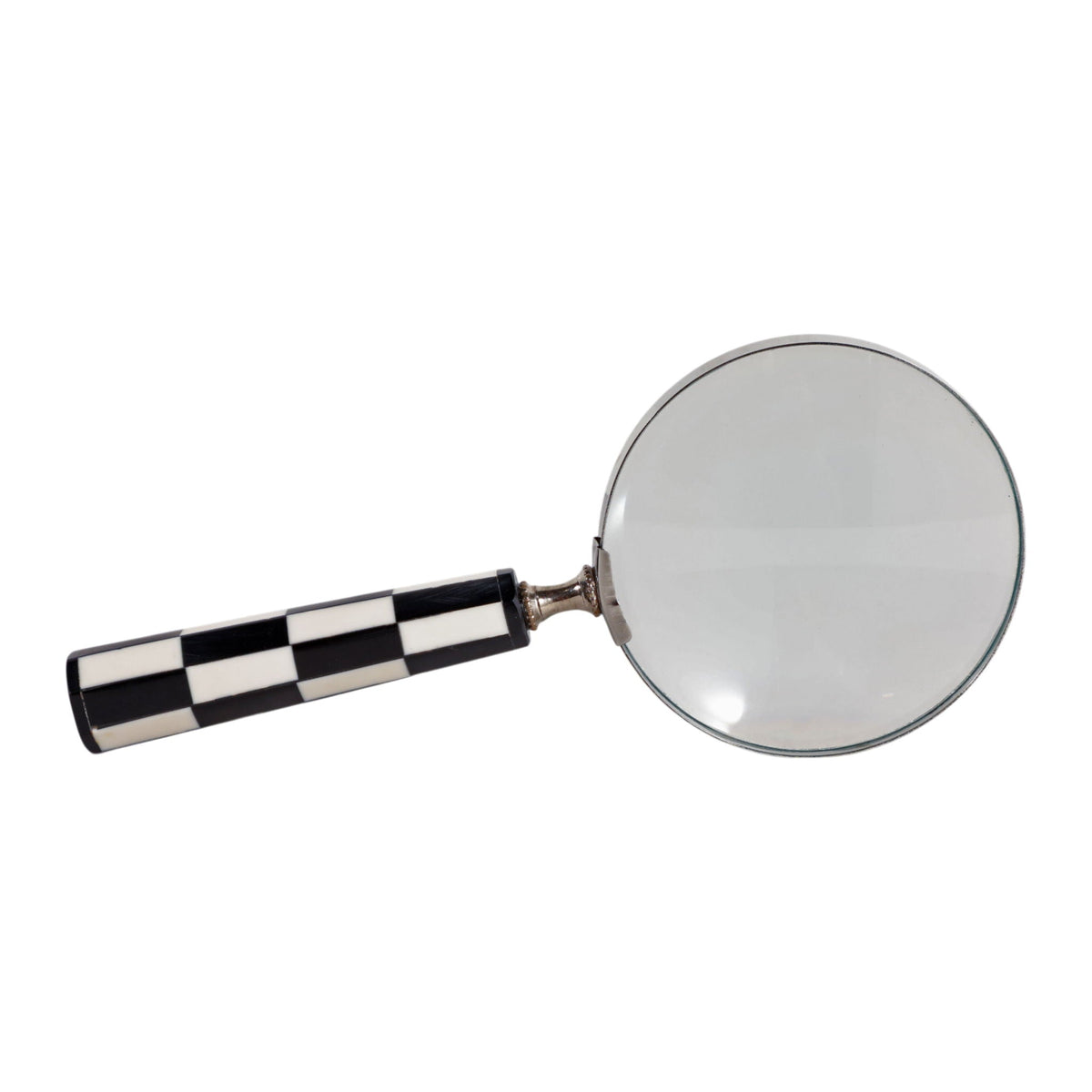 9" x 4" Geo Handle Magnifying Glass - Black / White