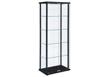 Delphinium 4-Shelf Clear Glass Curio Display Cabinet Black