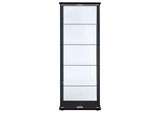 950170 Delphinium 4-Shelf Clear Glass Curio Display Cabinet Black