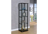 950171 Cyclamen 4-shelf Clear Glass Curio Display Cabinet Black