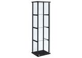 Cyclamen 4-shelf Clear Glass Curio Display Cabinet Black
