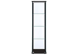 950171 Cyclamen 4-shelf Clear Glass Curio Display Cabinet Black
