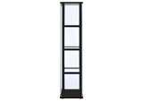950171 Cyclamen 4-shelf Clear Glass Curio Display Cabinet Black