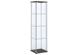 Bellatrix 3-shelf Clear Glass Curio Cabinet Cappuccino