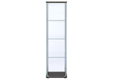 950172 Bellatrix 3-shelf Clear Glass Curio Cabinet Cappuccino