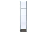950172 Bellatrix 3-shelf Clear Glass Curio Cabinet Cappuccino