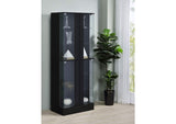 950398 Cabra 4-door LED Curio Display Cabinet Black High Gloss