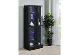 950398 Cabra 4-door LED Curio Display Cabinet Black High Gloss