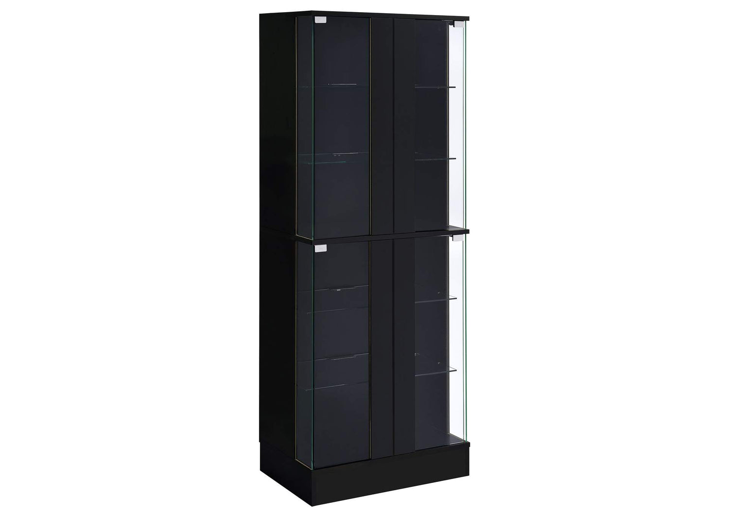 Cabra 4-door LED Curio Display Cabinet Black High Gloss